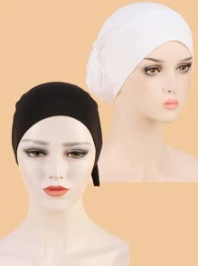 Solid Head Wrap Bonnet Hair Bonnet Turban - Multicolor - View 4