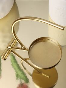 1pc Aluminum Alloy Candle Holder, Gold Candle Tray For Home Decor - Gold - View 7