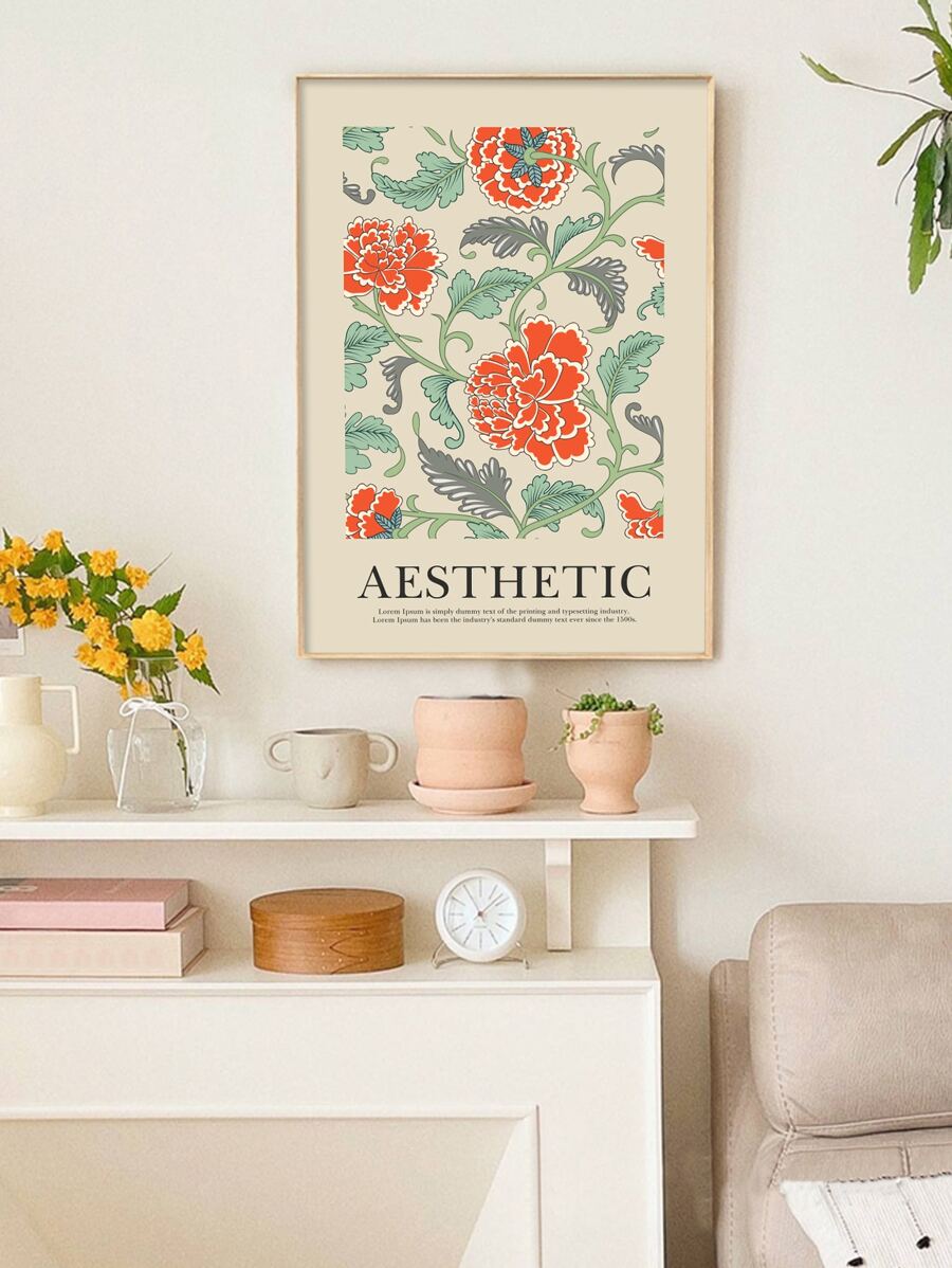 1 Tranh Sợi Hóa Học Có Khung, Họa Tiết Hoa Hiện Đại Có Khung Hình Cho Gia Đình - Nhiều màu - Xem 1