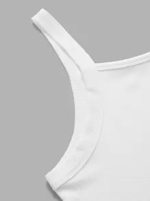 Manfinity Homme Men Solid Ribbed Knit Cami Top - White - View 4