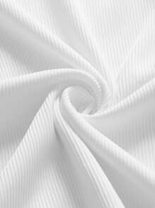 Manfinity Homme Men Solid Ribbed Knit Cami Top - White - View 5