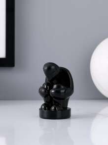 1pc Polyresin Decoration Craft, Modern Figure Design Decoration Object For Home - Black - View 2