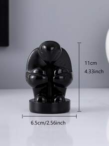 1pc Polyresin Decoration Craft, Modern Figure Design Decoration Object For Home - Black - View 4