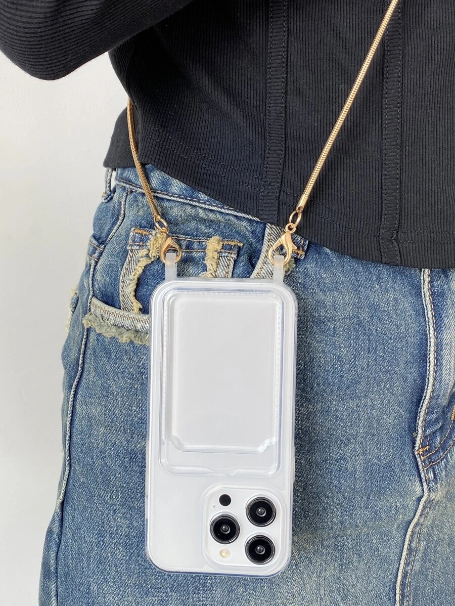 Funda de celular transparente con con tira - transparente - Ver 1