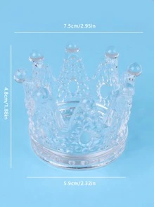 1pc Crown Design Candle Holder, Clear Jewelry Organizer For Home - Clear - View 2