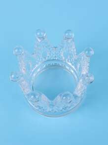 1pc Crown Design Candle Holder, Clear Jewelry Organizer For Home - Clear - View 7