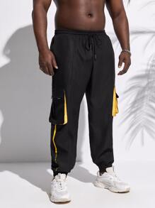 Manfinity Men Flap Pocket Side Cargo Trousers - Black - View 6