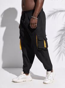 Manfinity Men Flap Pocket Side Cargo Trousers - Black - View 7