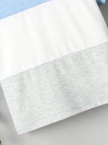 SHEIN Explorewe Toddler Boys Dinosaur Print Colourblock Tee - Multicolor - View 3