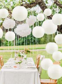 1入組素色紙燈籠 - 米色 - 查看 2