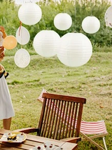 1入組素色紙燈籠 - 米色 - 查看 7