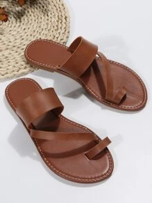 女士極簡丁字褲時尚夏天平底涼鞋