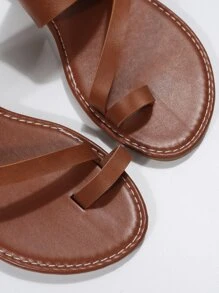 女士極簡丁字褲時尚夏天平底涼鞋