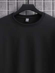 Manfinity Men Patched Detail Tee & Drawstring Waist Joggers - Black - View 3