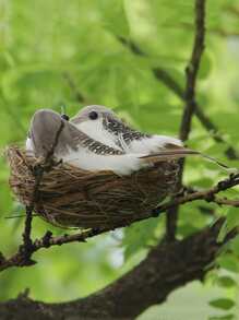 1入組塑料花園雕像現代鳥巢設計戶外花園裝飾品 - 彩色 - 查看 5