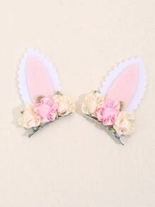 2 stks Peuter Meisjes Bloem Decor Haar Clip