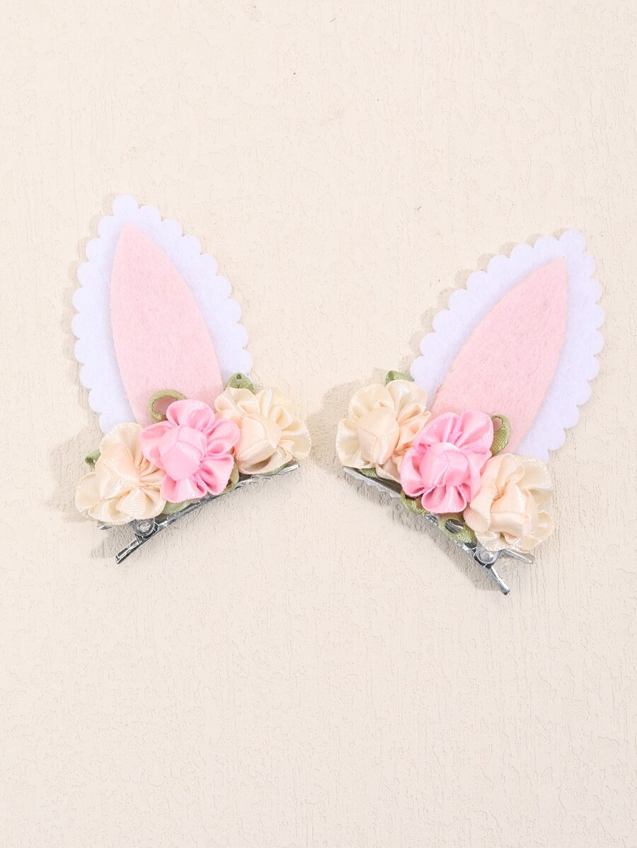 2 stks Peuter Meisjes Bloem Decor Haar Clip