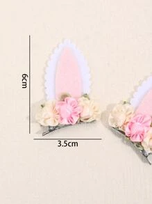 2 stks Peuter Meisjes Bloem Decor Haar Clip