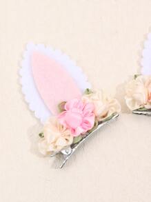 2 stks Peuter Meisjes Bloem Decor Haar Clip