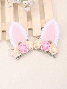 2 stks Peuter Meisjes Bloem Decor Haar Clip