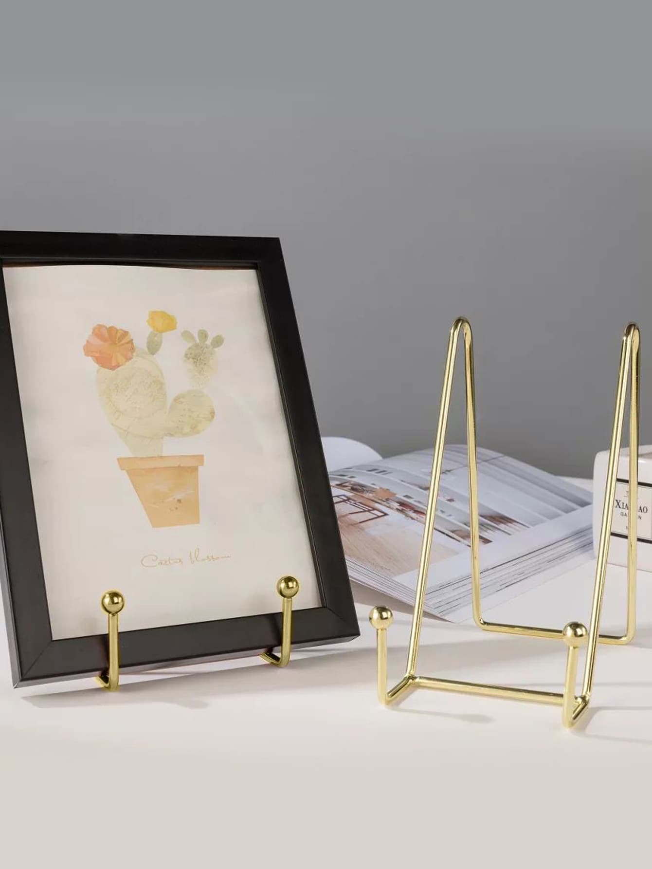 1pc Metal Book Stand - Gold - View 1