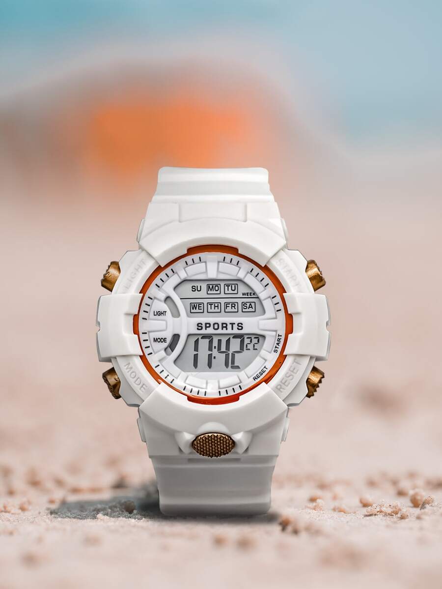 Kids Sports Luminous Electronic Watch - White - View 1