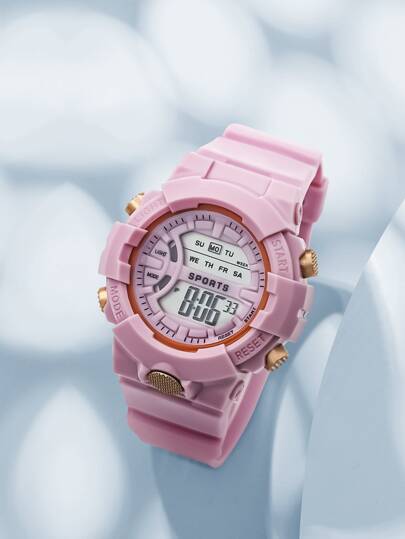 TOMI Kids Solid Color Strap Round Electronic Watch, For Daily Life