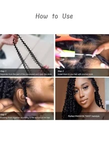 中等合成纖維扭結勾織接髮 - 彩色 - 查看 6