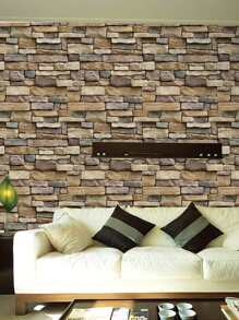 1入組磚塊圖案牆紙 - 彩色 - 查看 2