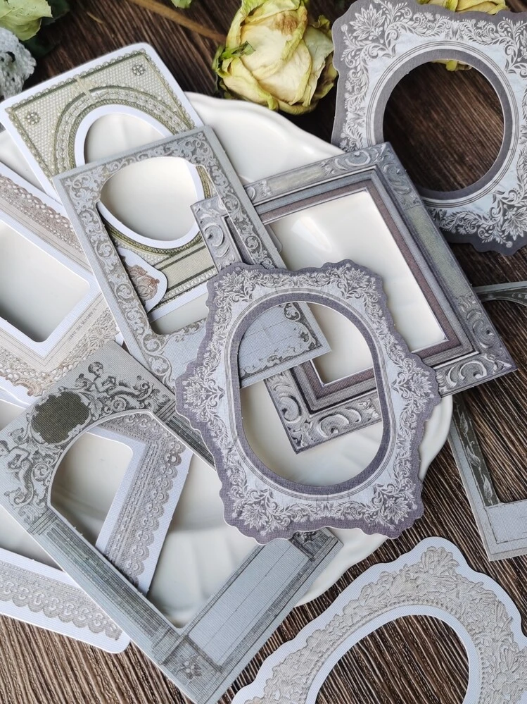 10 piezas/1 paquete con abertura Marco para fotos clasificado vintage múltiples fines para Decoración - Multicolor - Añade 1