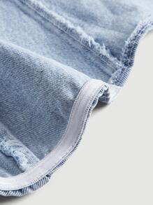 SHEIN MOD Solid Denim Tube Top - Light Wash - View 4