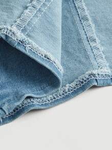 SHEIN MOD 手帕下擺牛仔抹胸上衣 - 淺色水洗藍 - 查看 4