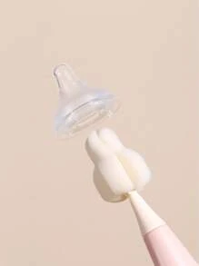 3 piezas Bebé con dibujos animados con diseño de ballena Bebé Cepillo de limpieza de botellas & Estante de almacenaje Set - Multicolor - Ver 3