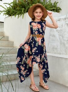 SHEIN Đầm Gái Bất đối xứng Hoa Boho - Nhiều màu - Xem 6