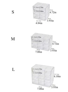 1pc Clear Jewelry Storage Box, Simple Plastic Multi-grid Desktop Jewelry Box For Household - Clear - View 3