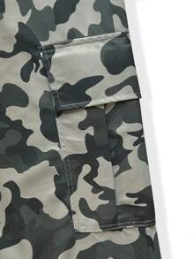 Manfinity Hombres Pantalones con estampado de camuflaje de cintura con cordón - Multicolor - Ver 6