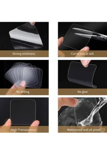 10 piezas Cinta de doble cara, cinta adhesiva transparente minimalista para el hogar - transparente - Ver 3