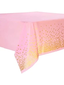 1 Khăn Trải Bàn Bằng Nhựa Dùng Một Lần, Họa Tiết Chấm Bi Hiện Đại Khăn Trải Bàn Dùng Một Lần Cho Bữa Tiệc - Hồng - Xem 1
