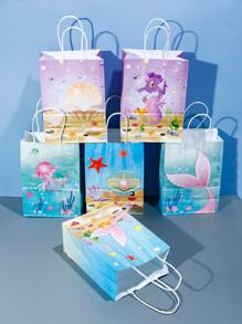 6入組海洋生物印花禮品袋 - 彩色 - 查看 2