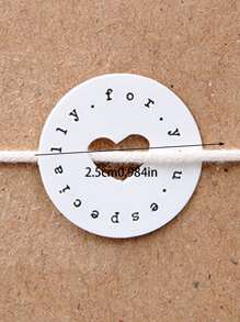 50入組心鏤空禮品圍裹標籤 - 彩色 - 查看 2