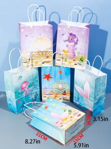 6入組海洋生物印花禮品袋 - 彩色 - 查看 5