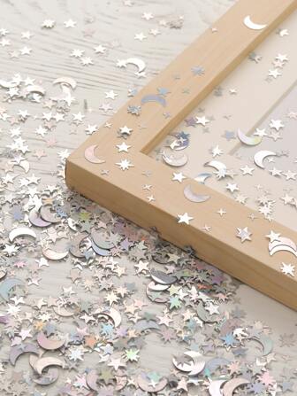 WHICHLIFE 2000pcs Paper Throwing Confetti, Modern Star & Moon Shaped Throwing Confetti For Home, Party,Christmas