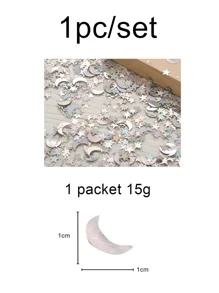 WHICHLIFE 2000pcs Paper Throwing Confetti, Modern Star & Moon Shaped Throwing Confetti For Home, Party,Christmas - Silver - View 3