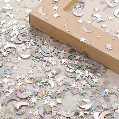WHICHLIFE 2000 片纸质抛洒彩纸，现代星月形抛洒彩纸，适合居家、派对、圣诞节