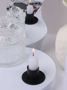 1pc Iron Candle Holder, European Style Minimalist Candle Stand For Home - Black - View 5