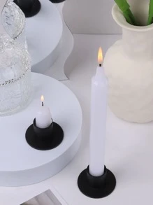 1pc Iron Candle Holder, European Style Minimalist Candle Stand For Home - Black - View 6