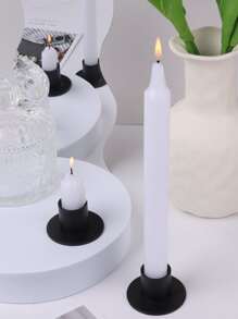 1pc Iron Candle Holder, European Style Minimalist Candle Stand For Home - Black - View 8