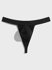 Hombres Tanga unicolor - Negro - Ver 3