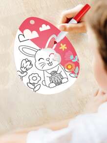 14pcs Egg Shaped Scratch Paper & 14pcs Bamboo Pen & 2pcs Ribbon - Black - View 3