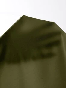 SHEIN EZwear Plus Lettuce Trim Ribbed Knit Bodysuit - Army Green - View 4